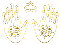 logo 2 gouden handen en lotusbloem